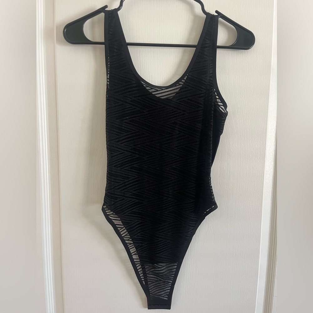 Sheer Black Bodysuit - One Size - Local Boutique